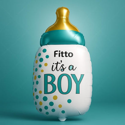 Foil Balloon Feeding Bottle Shape It's A Boy Blue for Baby