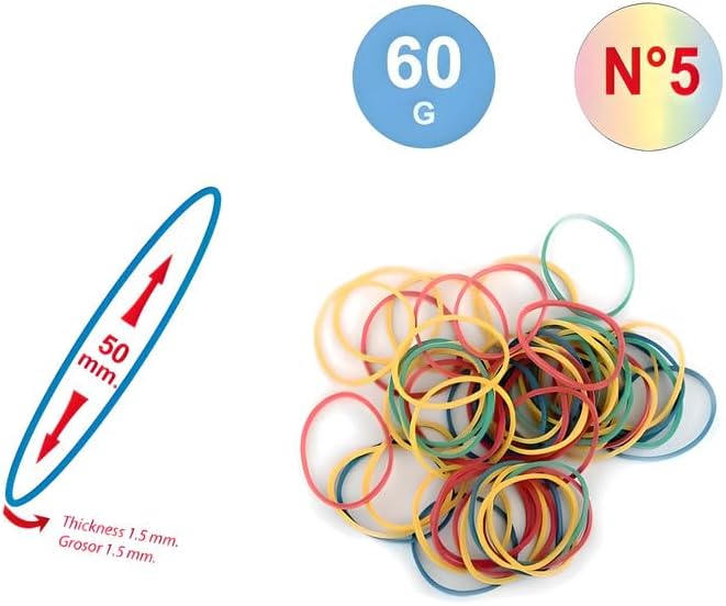 120 Pieces 60g Elastic Rubber Bands (120mm Assorted Colors for Office – Craft & Stationery)