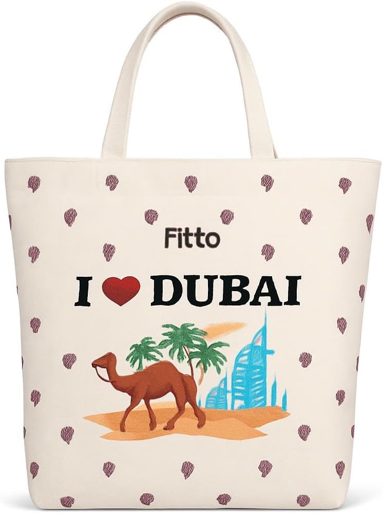 96 Pieces Durable Eco-Friendly Dubai Grey Camel Canvas Tote Bags with Handles