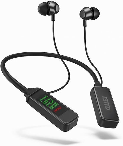 Wireless Neckband Bluetooth Headphones with Display, Black