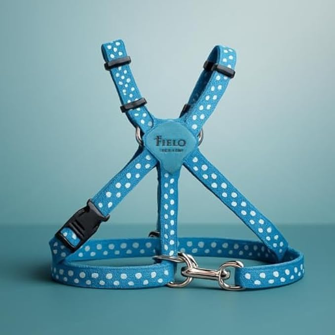 Pets Harness & Leash Set Blue 14x8 cm - Small Cat Dog Puppy Adjustable Harness with Leash