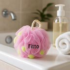 144 Pieces Bath Sponge Round Loofah - Body Wash Puff & Scrubber in Assorted Colors