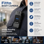 48 Pieces HD Body Cameras with 2-Inch Built-In Screen (140° Wide-Angle Lens – Rechargeable Clip-On Wearable Video Recorder for Security and Everyday Use – Black)