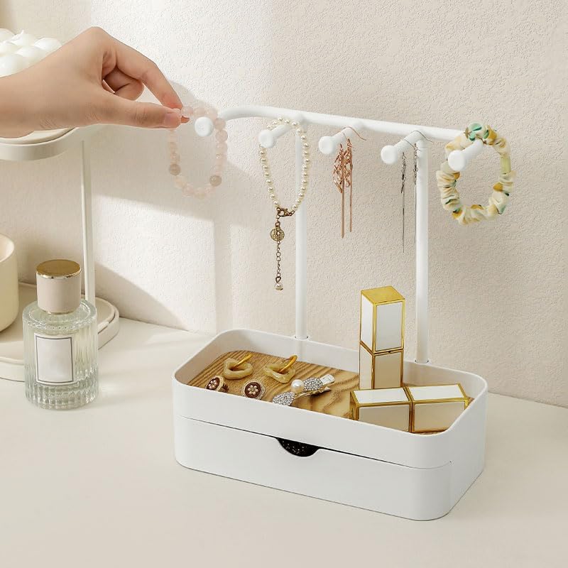 Double Layered Jewelry Storage Rack – Black/White