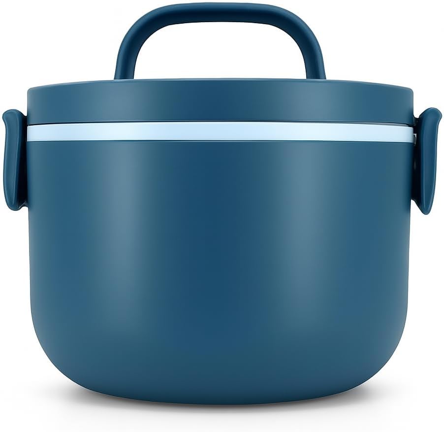Blue Single Layer Lunch Box - Durable, Compact, Leak-Resistant, Ideal for Kids & Adults, Perfect for School, Office, and Travel - BPA-Free, Easy-to-Clean, 1-Compartment Design