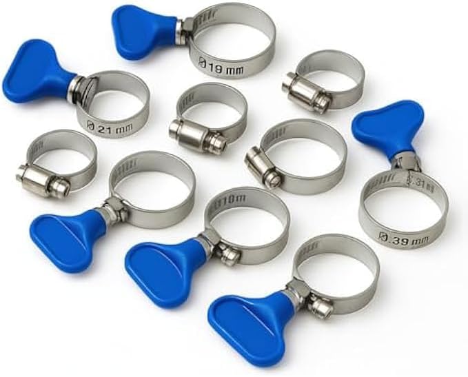 120 Pieces Adjustable Hose Clamps (8-29mm Pack of 10 - Hose Clips for Pipe – Tubing – Automotive – Plumbing – Garden Repairs)