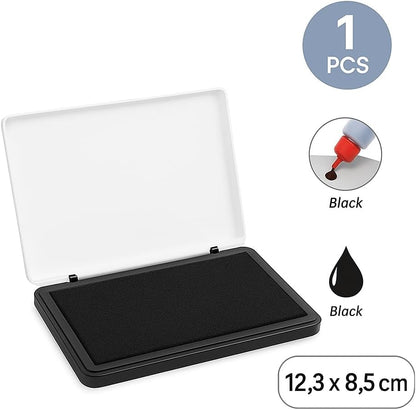 Black Ink Pad 12.3x8.5cm for Office, Art & Stamping