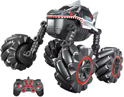Remote Control Shark Truck with Roller Tires - Rechargeable Battery, Powerful Motor, Advanced Remote Control System