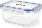 96 Pieces 900 ml Square Plastic Food Storage Containers (Airtight – Durable – and Freezer-Safe with Blue Lid)