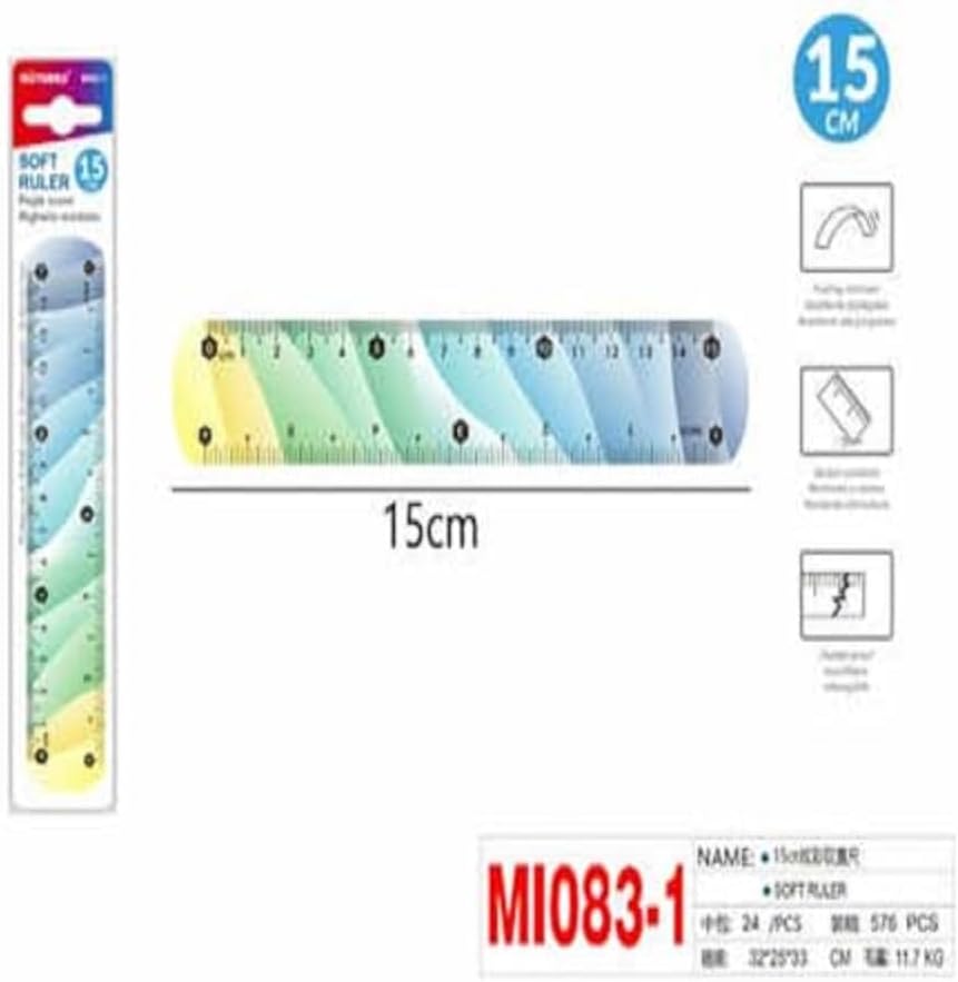 240 Pieces 15 cm Soft Ruler Scales (Assorted Colors Measuring Tool for School & Office)