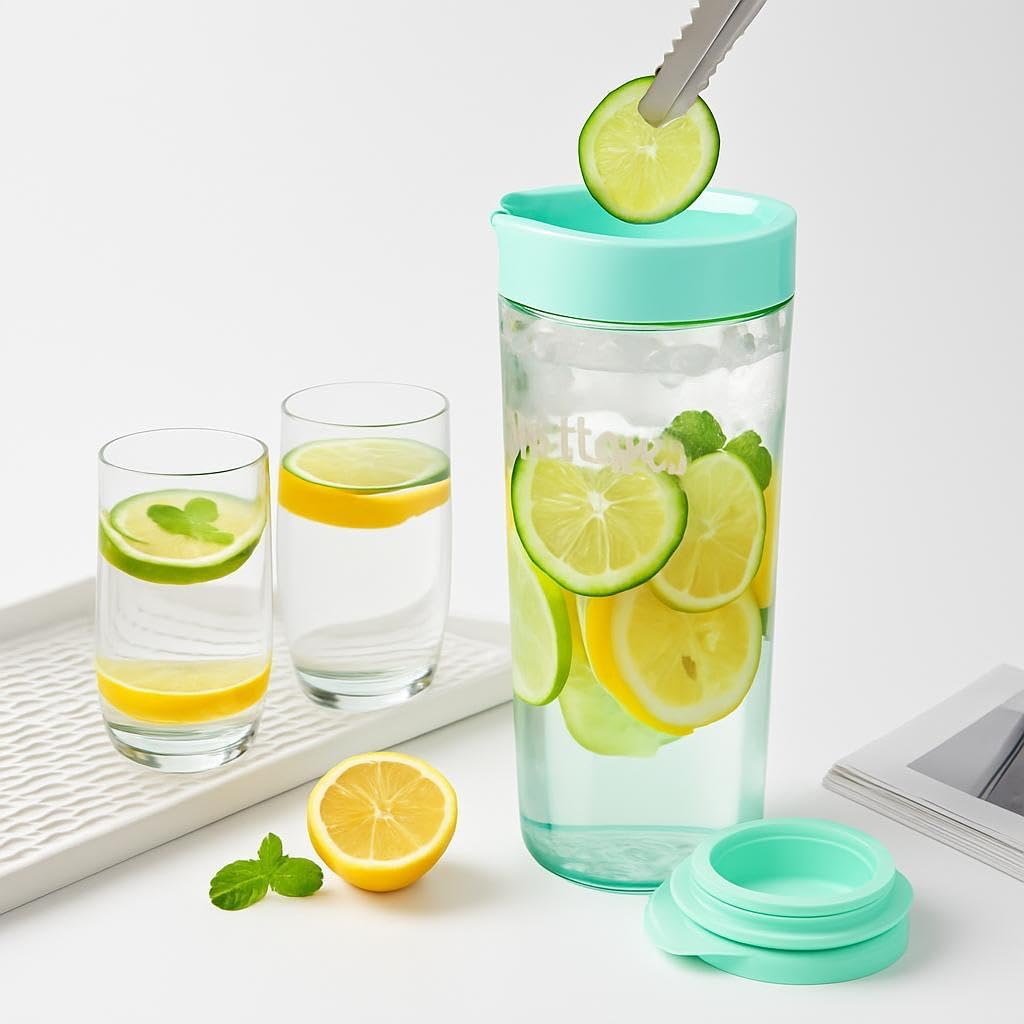 96 Pieces Tea Filter Cooling Kettles (Infuser Design in Lake Water Blue & Mint Green – 1.5L)