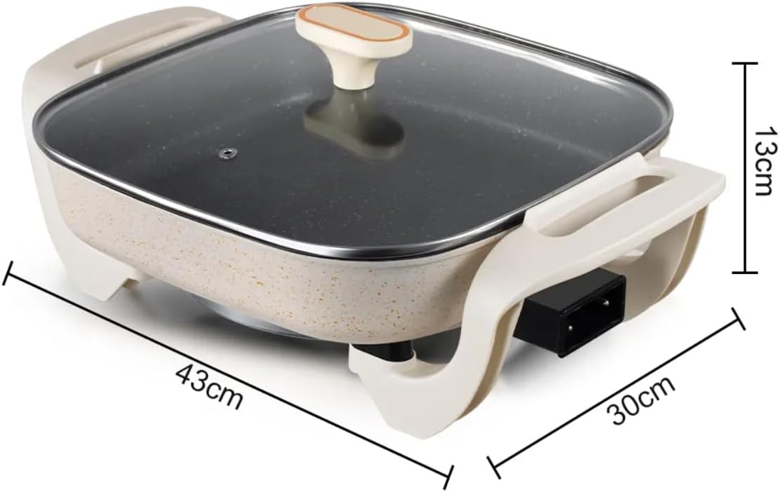 48 Pieces Electric Frying Pan Non-Stick | Multi-Function Skillets for Cooking (Frying – Sautéing & Grilling | Rapid Heating with Adjustable Temperature Control | Scratch-Resistant Surface | Easy Clean-Up)