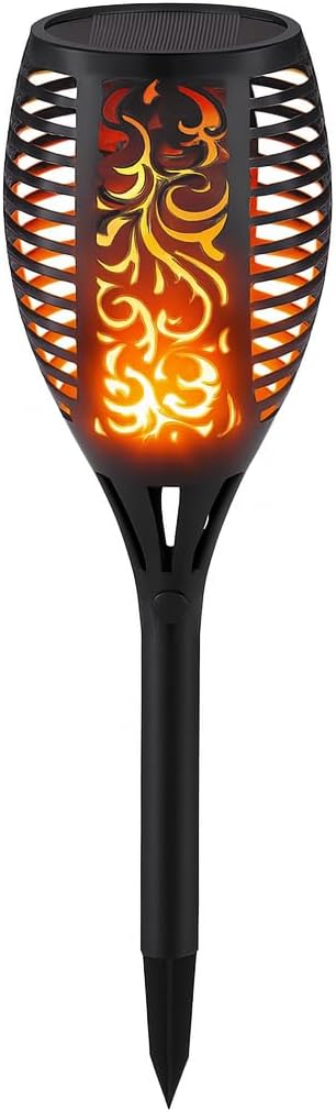 96 Pieces Solar Torch Lights (Waterproof Dancing Flames Torches – Outdoor Garden Lights for Yard – Patio – Pathway & Backyard – 4-Pack – Energy-Efficient LED Solar Lights for Lawn – Landscaping & Decor)