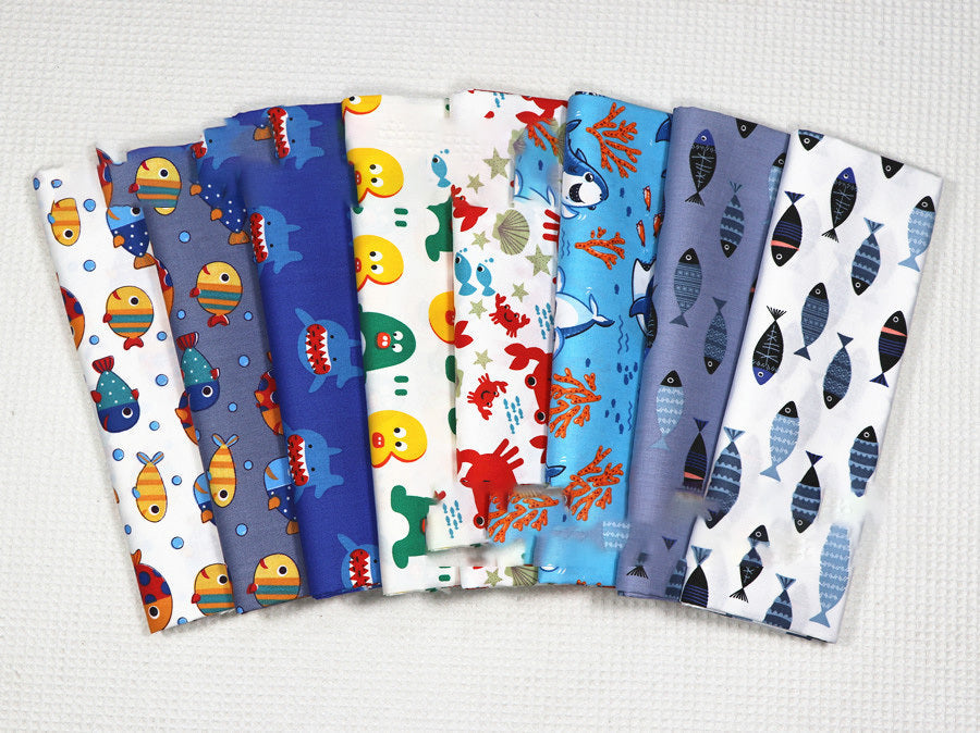 Eco-Friendly Reusable Cloth Napkins - Multicolored Sea Creature Designs