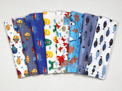 Eco-Friendly Reusable Cloth Napkins - Multicolored Sea Creature Designs