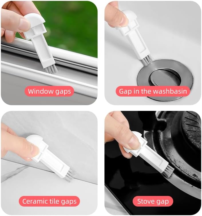 Multi-Functional Groove Cleaning Brush – White – HIPS + Shanhu Velvet + Brushed Fabric