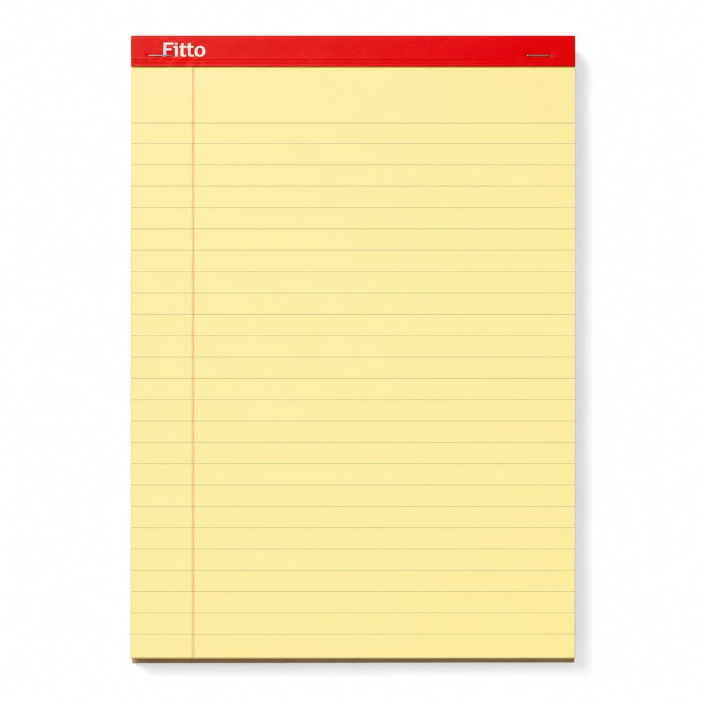 120 Pieces A4 Legal Pads (40 Sheets – 70 GSM Yellow Ruled Writing Pad with Top Binding and Easy Tear-Off Pages)