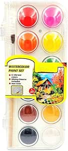 FITTO Watercolor Set – Non-Toxic Watercolors with Mixing Palette Included, Vibrant Colors for Artists and Students, Safe for Kids, Ideal for Painting, Sketching, and Creative