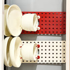 120 Pieces Multipurpose Expandable Drawer Racks (Cream & Red)