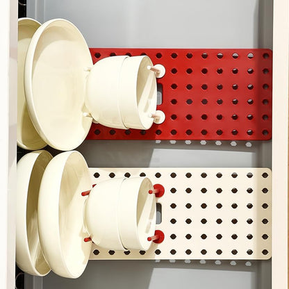 Multipurpose Expandable Drawer Rack – Cream & Red