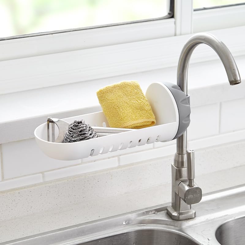 144 Pieces Dual Tier Faucet Shelvings (Lightweight PP MaterialLight Grey/Dark Grey)