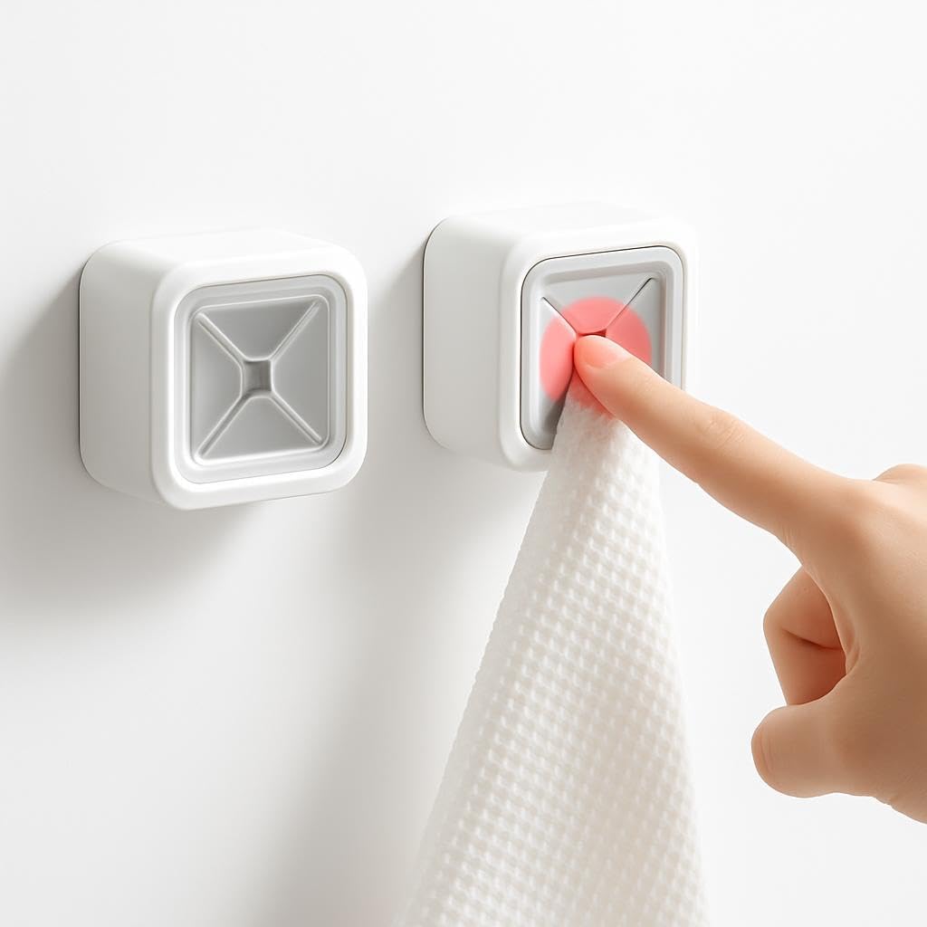 Washcloth Storage Plug – Adhesive Design – White