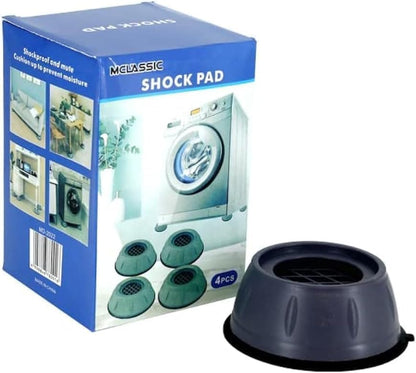 Anti Vibration Pads for Washer Dryer – 4pc Set, Slip Resistant, Noise & Vibration Reducing Rubber Feet, Shock Absorbing, Durable Washer Accessories - Grey