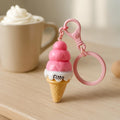 96 Pieces Creative Ice Cream Keychain - PVC & Rubbers (Pink)