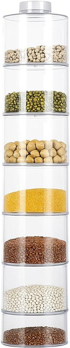 96 Pieces Spice Tower Plastic Transparent 6 Pieces Sets (Spice Jar Pepper Shaker Box – Transparent Rotating Seasoning Storage Organizer Herb Kitchen Rack – Condiment Bottles for Home and Kitchen)