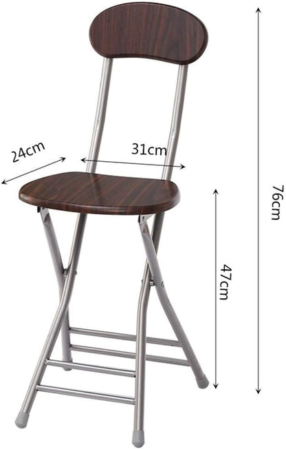 Homestyle Wooden Folding Stool, With Back Support