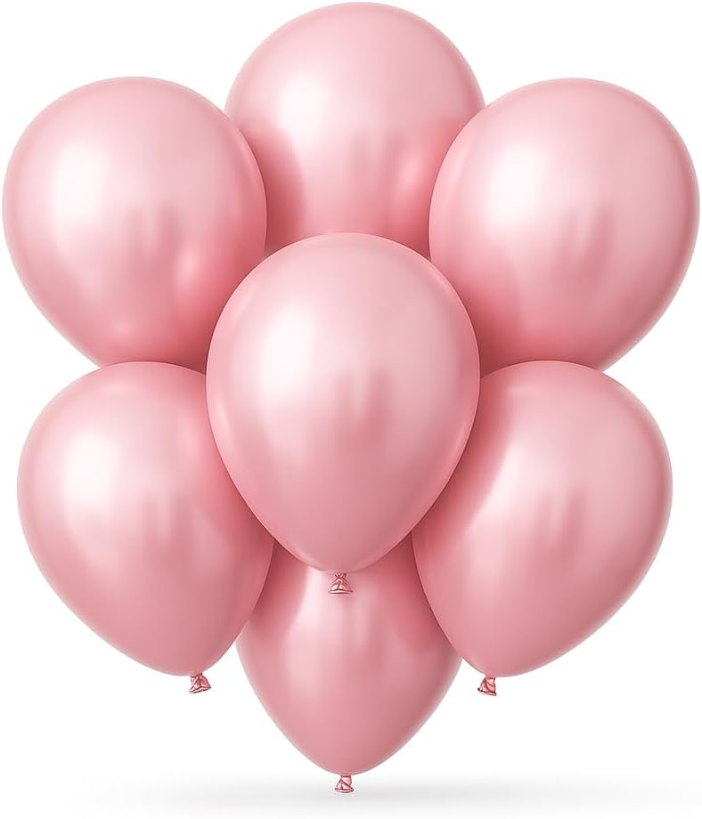 12 Inch Chrome Balloon Light Pink, 40 Pack, 2.80g Each