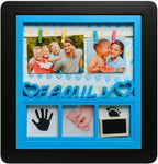 96 Pieces Baby Boy Photo Frames with Black Frame and Blue Border (4 Photo Slots – Nursery Decor)