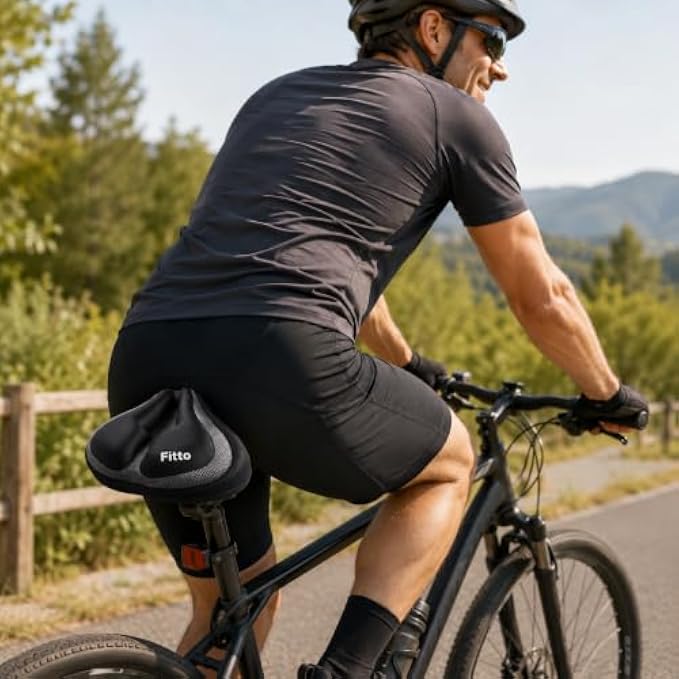 96 Pieces Bicycle Seat Covers (Padded Saddle Cushion with Breathable Mesh – Adjustable Drawstring and Non-Slip Fit for Road – Mountain and Exercise Bikes – Black)