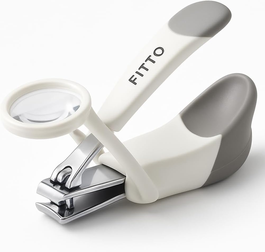 Deluxe Nail Clipper with Magnifier – Precision Stainless Steel Fingernail and Toenail Cutter with 4x Magnification, Ergonomic Design, Anti-Slip Grip, and Safety Features for Adults and Seniors