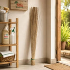 96 Pieces Natural Grass Brooms for Indoor and Outdoor Sweeping (Hand Tied Lightweight Cleaning Broom)
