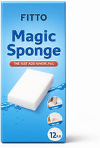 96 Pieces Magic Eraser Sponge 12-Packs (Reusable Melamine Sponges for Tough Stain & Scuff Removal – No Detergent Needed – 12x6x3cm Cleaning Solution)