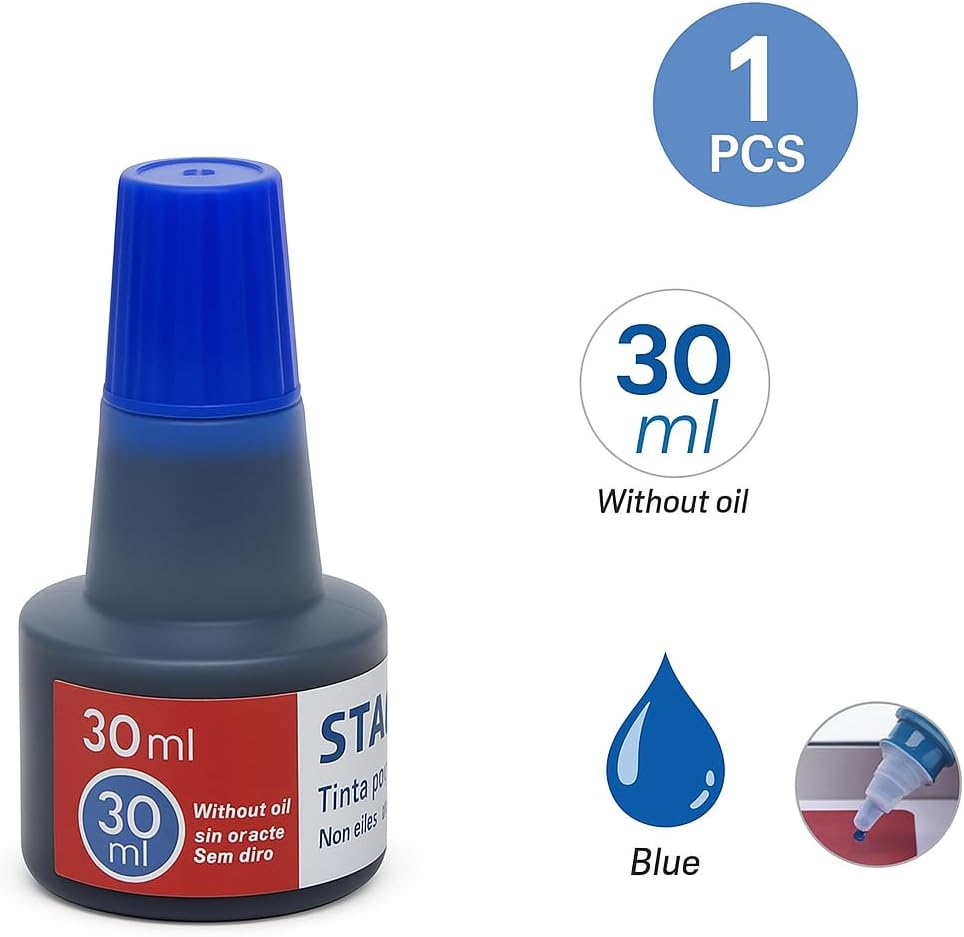 240 Pieces 30ml Blue Stamp Pad Inks for Office & Craft Use