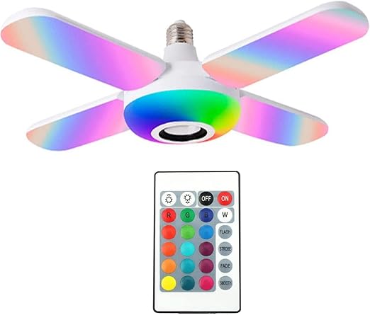 Fitto LED RGB Bluetooth Wireless Bulb, Fan Shaped, 24 Keys Remote Control, For Bedroom