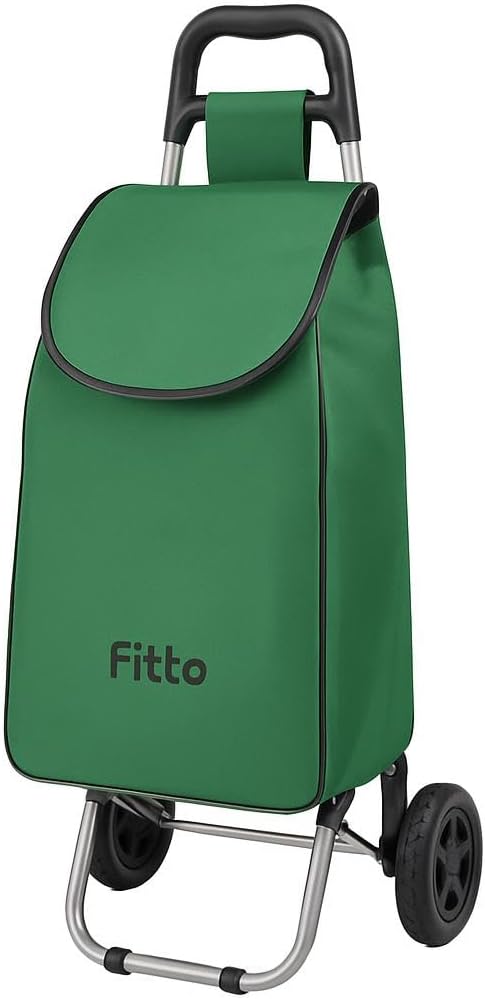 Green Shopping Trolley with Wheels, 33L Carbon Steel, 53*31*20CM