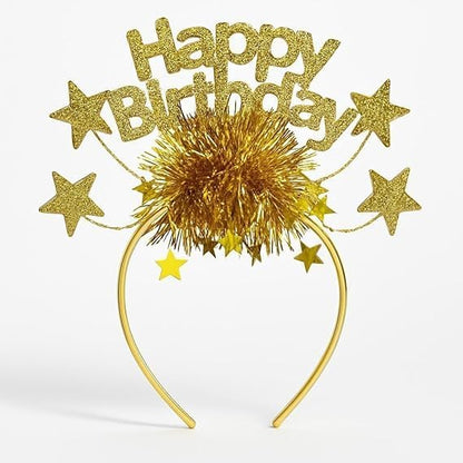 Gold Birthday Party Hair Band Tiara Crown Headband for Kids Girls Women