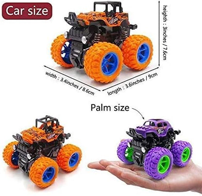 4pc Big Wheel Monster Car Toys for Kids, 1:36 Scale, 4x4 Off-Road Remote Control Vehicles, Durable Plastic, Perfect for Boys & Girls, Gift for Toddlers & Children