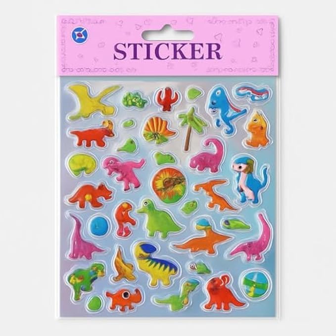 144 Pieces Dinosaur Stickers for Kids (Assorted Cute Dino Sticker Sheets for Scrapbooks – Planners – Party Favors – Crafts & School)