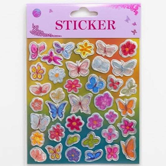 Butterfly Stickers Removable Vinyl Wall Decals 60pcs Colorful 3D Peel-and-Stick Butterflies for Nursery Kids Room Laptop Scrapbook Home Decor