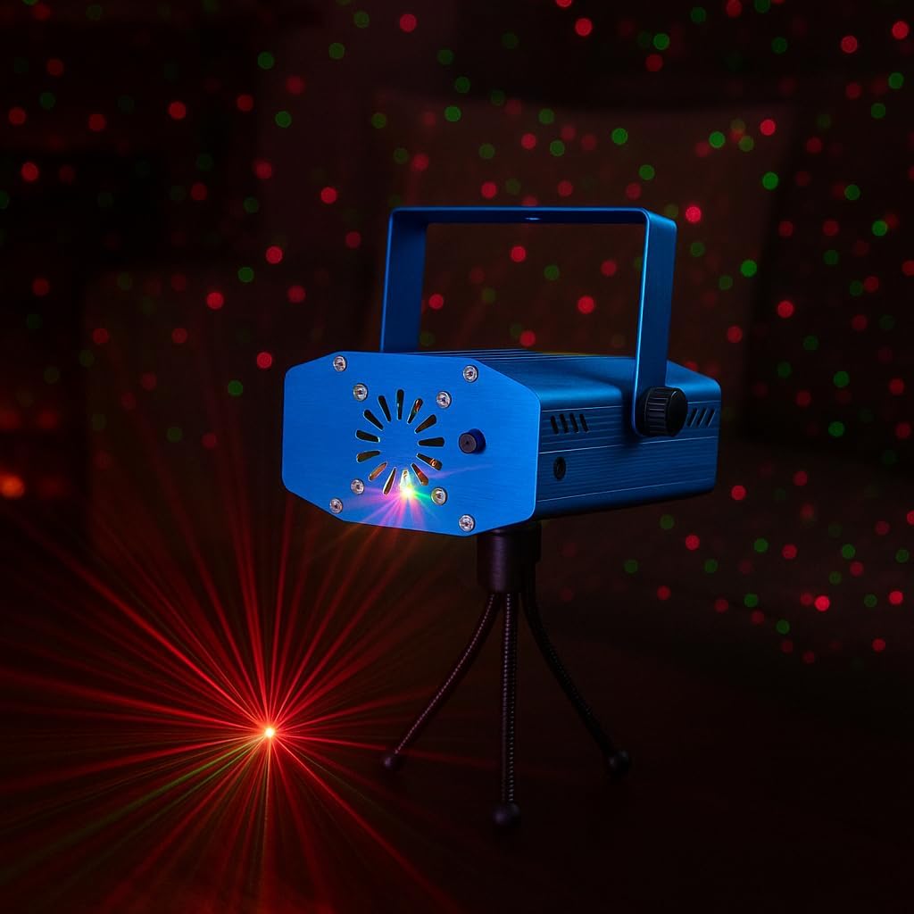 72 Pieces Mini LED Laser Projector - Disco Decoratives for Parties (Sound Activated – Multi-Color Stage Light for Birthday – Diwali – Navratri – Wedding & Events)