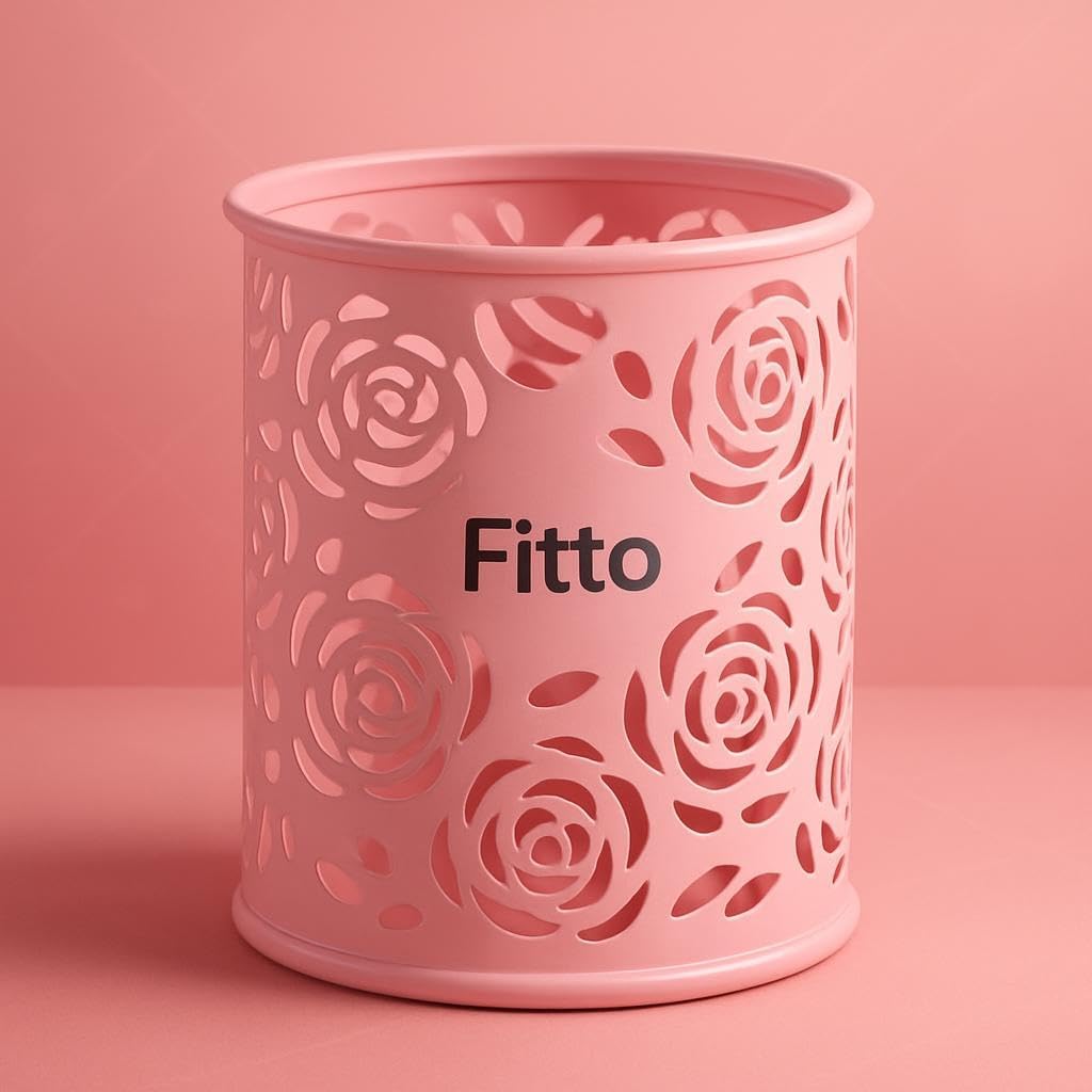 Pink Pen Holder Round 8x9cm Desk Organizer