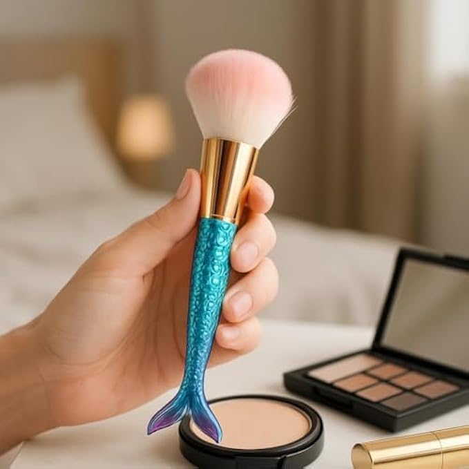 120 Pieces Rounded Blue Makeup Brush - Soft Synthetic Face Brushes for Powder (Blush – Foundation & Blending)