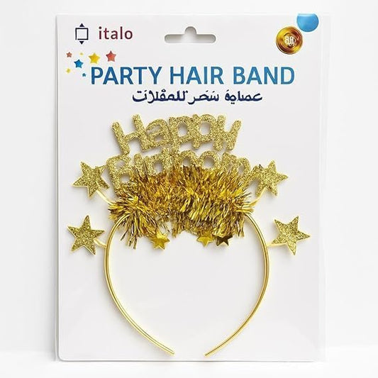 Gold Birthday Party Hair Band Tiara Crown Headband for Kids Girls Women