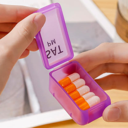 Weekly Pill Organizer – 7-Day, 2-Times-a-Day Compartments – White + Semi-Transparent