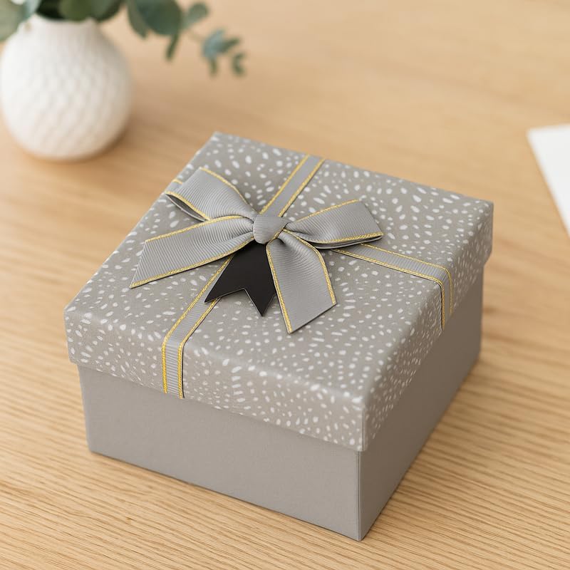 120 Pieces Square Paper Boxes (13x13.5x8cm Gray – Gift – Decorative Box for Home and Office)
