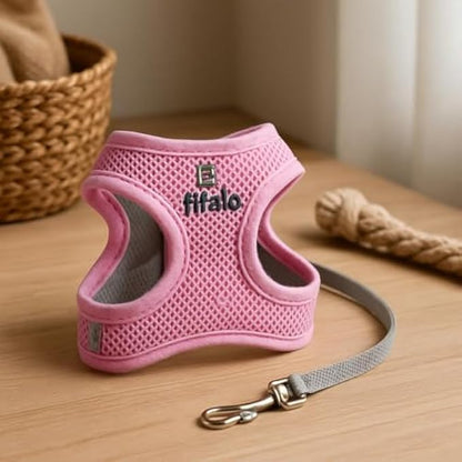 Small Pet Harness and Lead Set Size S 17x13.5cm - Adjustable Lightweight Harness for Small Dogs Cats Puppies